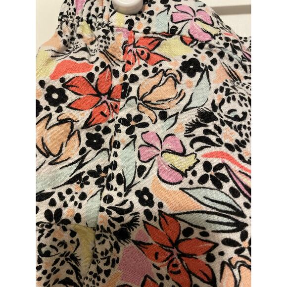 Vince Camuto linen floral leopard print shorts elastic waist tropical Girls 8 - Picture 3 of 6